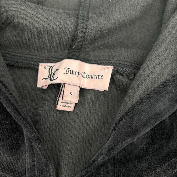 VTG y2k women's Juicy Couture velour track jacket sweatshirt w/ iconic‎ J Zipper - Picture 3 of 6